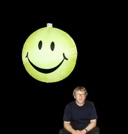 Hanging Smiley Disc-Shaped Inflatable 91cm x 91cm/3ft x 3ft  Image Both sides.